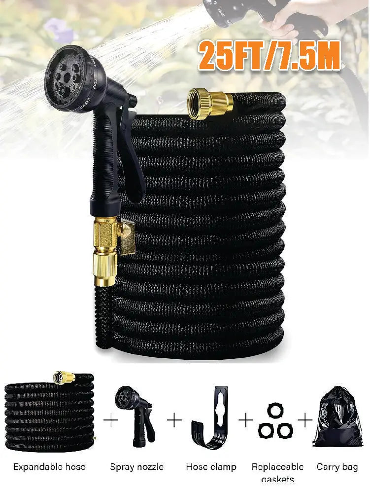 Expandable Garden Hose Kit Flexible Lightweight For Lawn Car Wash