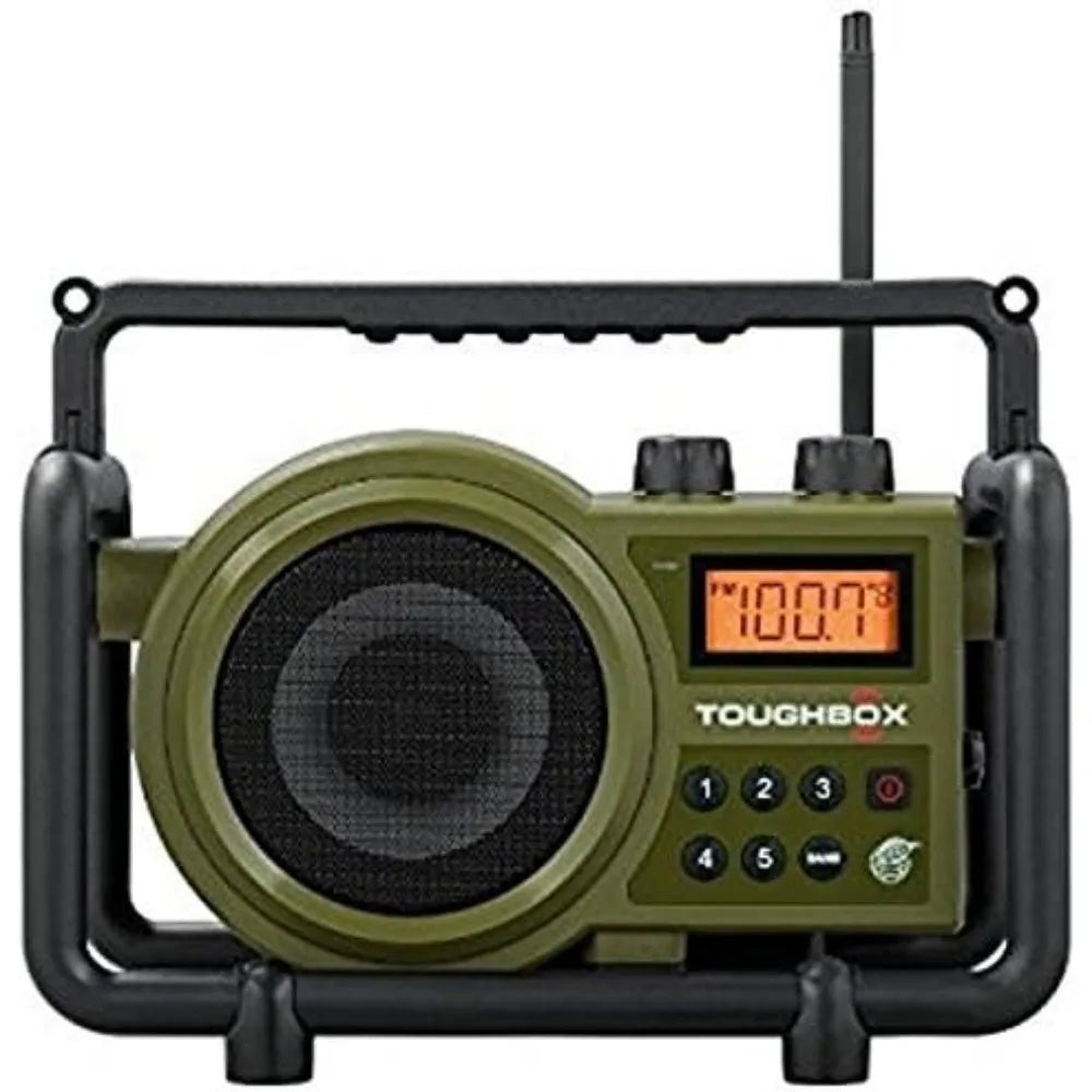 Ultra-Rugged Digital Rechargeable Radio, FM/AM/Aux, Green