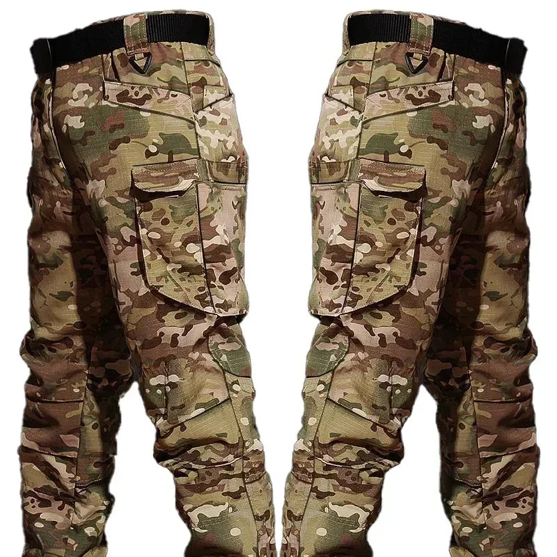 Aukupkee Men Cotton Tactical Camo Uniform Shirt And Pants Set