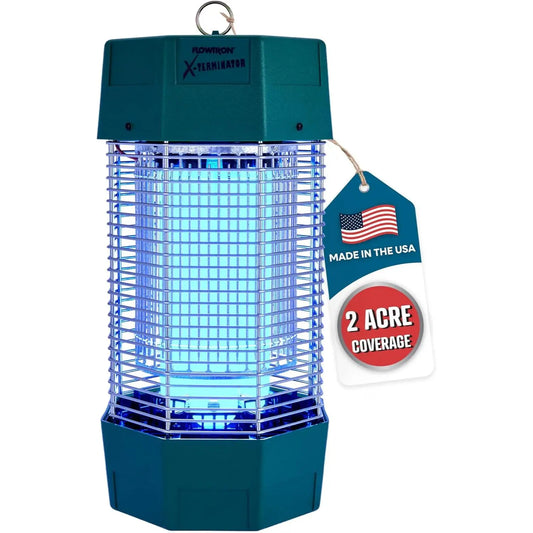 Flowtron 2 Acres Electric Bug Zapper, 120W Outdoor Bug Zapper with Dual Lure Method, UV Light & More