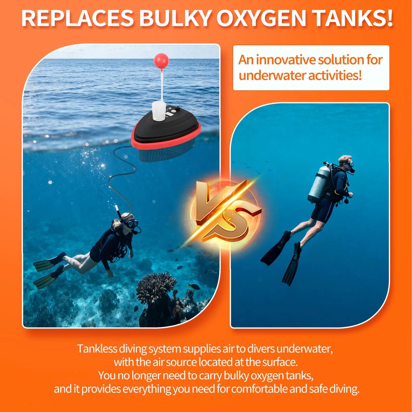 TUDIVING Tankless Diving System Portable Hookah 7 To 10 Hours