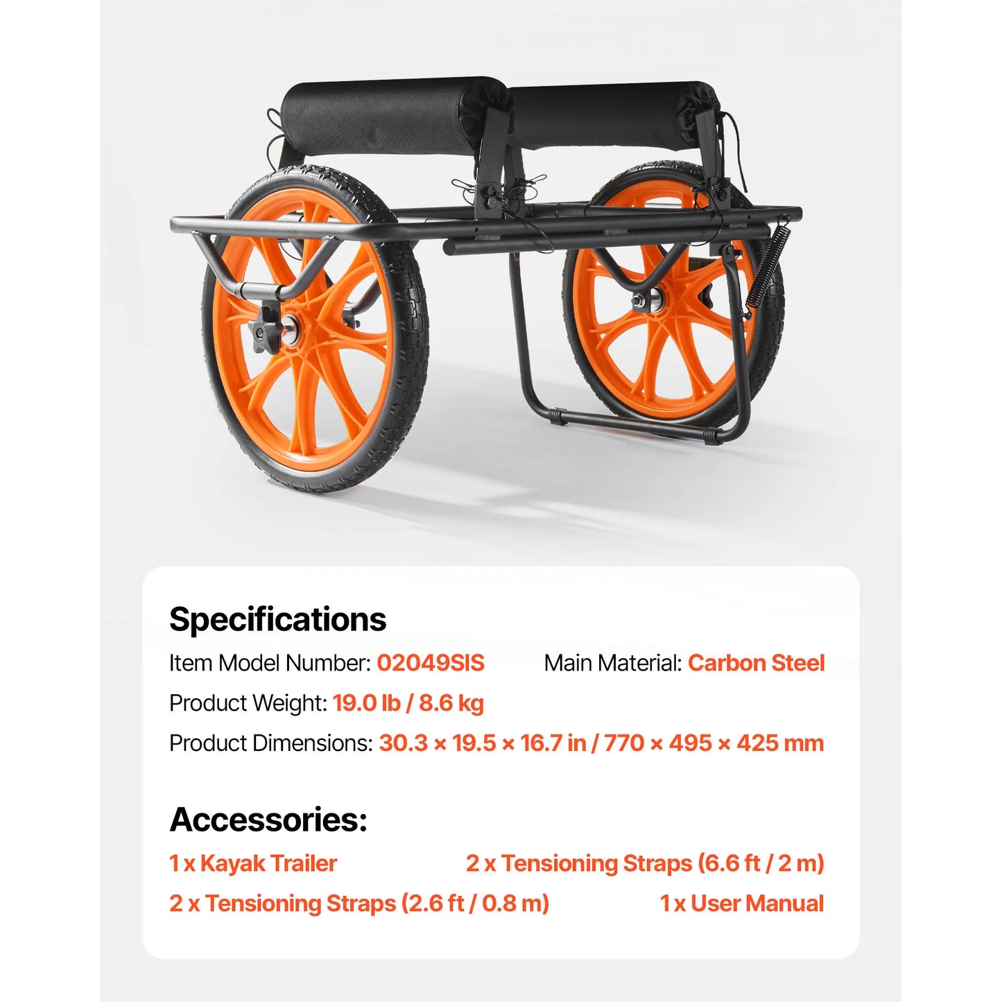 SucceBuy Kayak Cart And Paddle Board Trolley For Canoes 330Lbs
