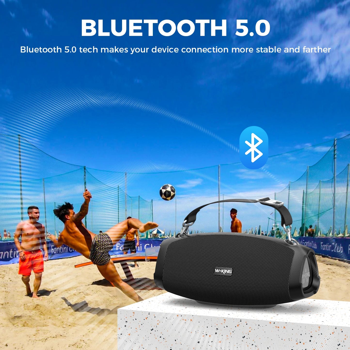 W-King 70W Waterproof Portable Bluetooth Speaker Outdoor Deep Bass