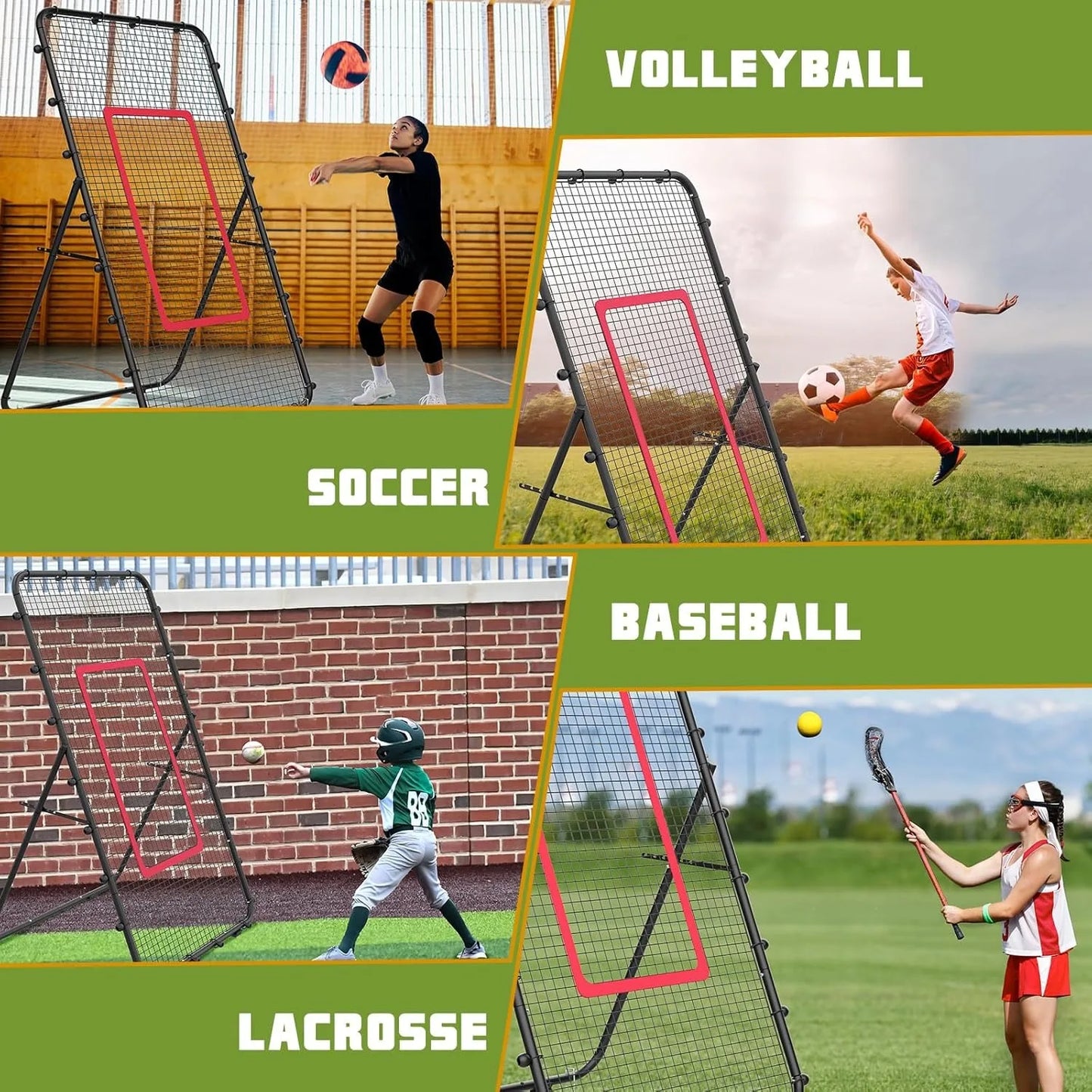 Adjustable Volleyball Net And MultiSport Rebounder For Practice