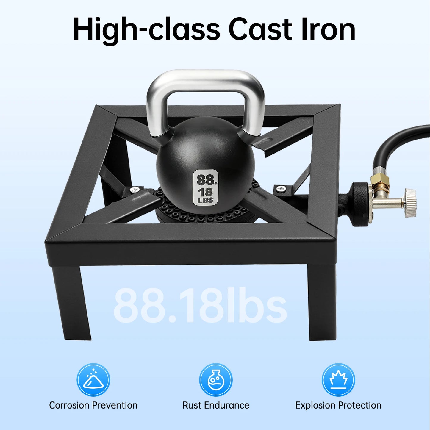 Portable Single Burner Outdoor Propane Stove With Adjustable Regulator Hose