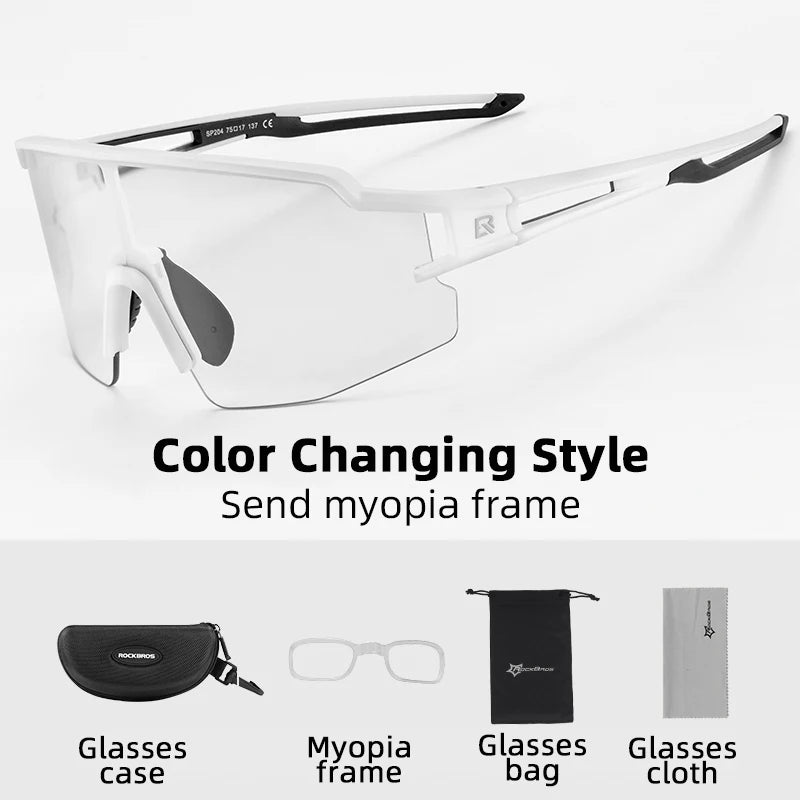 ROCKBROS Local Shipping Photochromic Cycling Sunglasses Eyewear UV400 Bicycle Glasses Outdoor Sports Bike Fishing Goggles