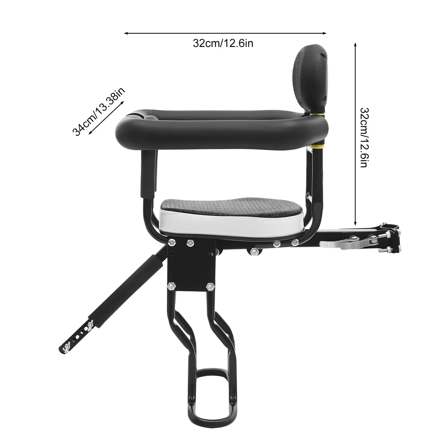 80kg Child Bicycle Seat Adjustable Bicycle Child Carrier Sponge Padding Kids Bike Seat for 1 to 5 Years Old Children