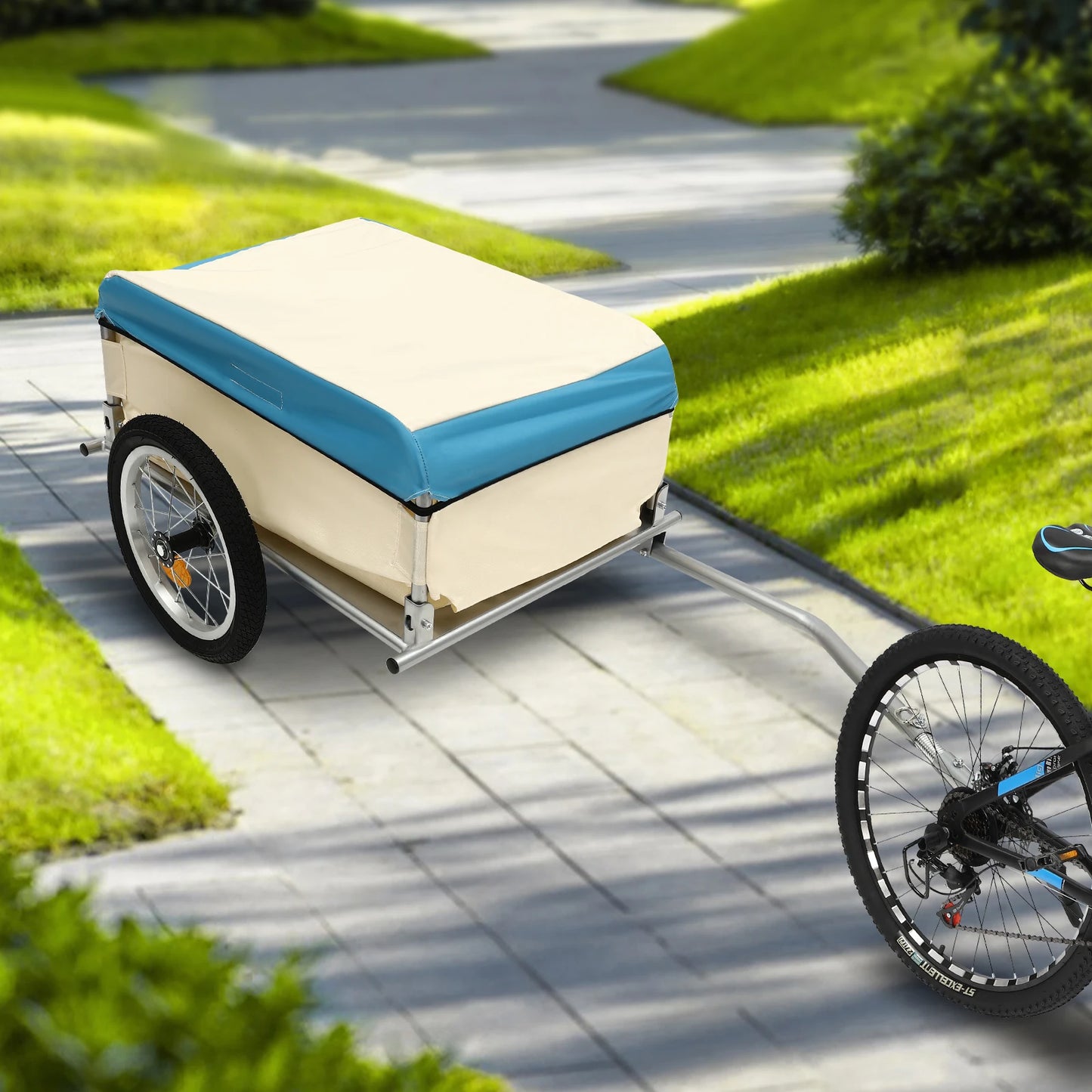 Foldable Bike Trailer With Steel Frame And PVC Wheels