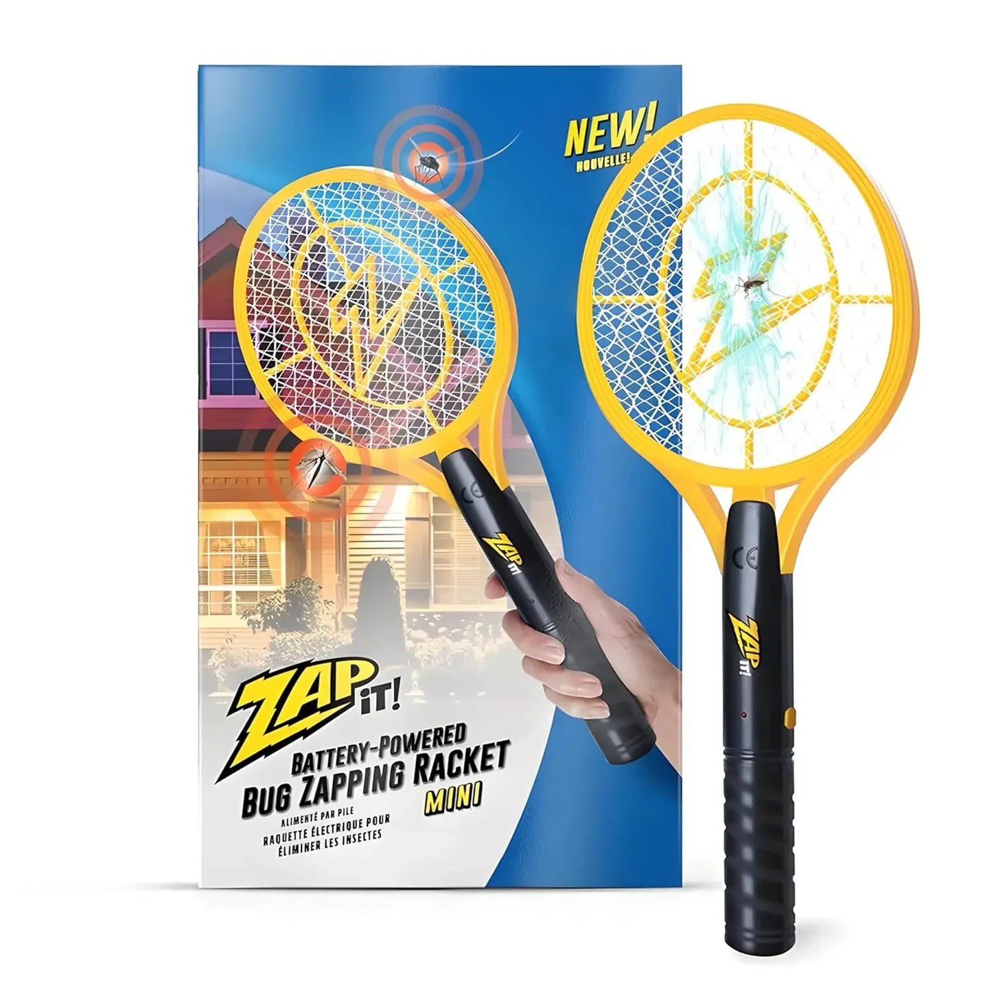 Electric Fly Swatter Racket 3500V Bug Zapper Battery Powered