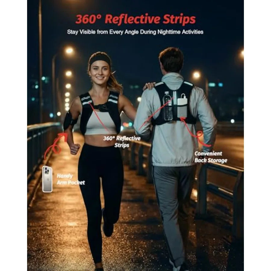 Weighted Vest, 6lb/8lb/2lb/6lb/20lb/25lb/30lb Weight Vest with Reflective Stripe for Workout, Strength Training, Running, Fitne