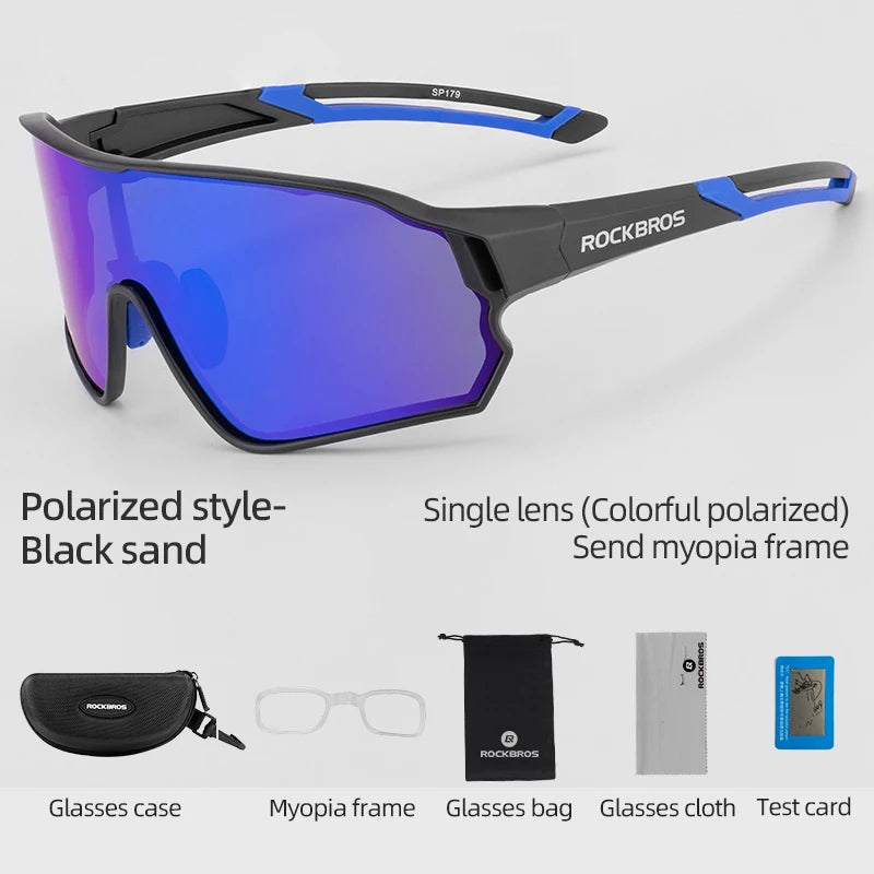 Rockbros Myopic Frames Polarized Photochromic UV400 Cycling Glasses