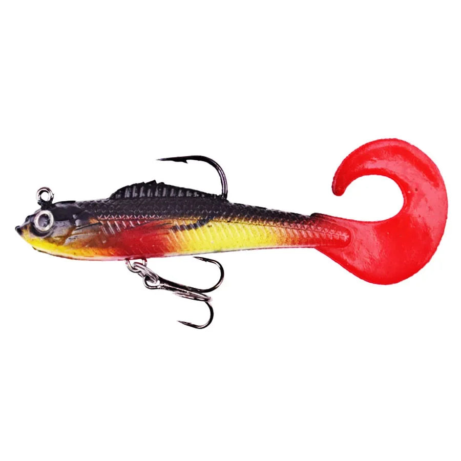 Six Piece Wobblers Soft Silicone Fishing Lures For Sea Bass