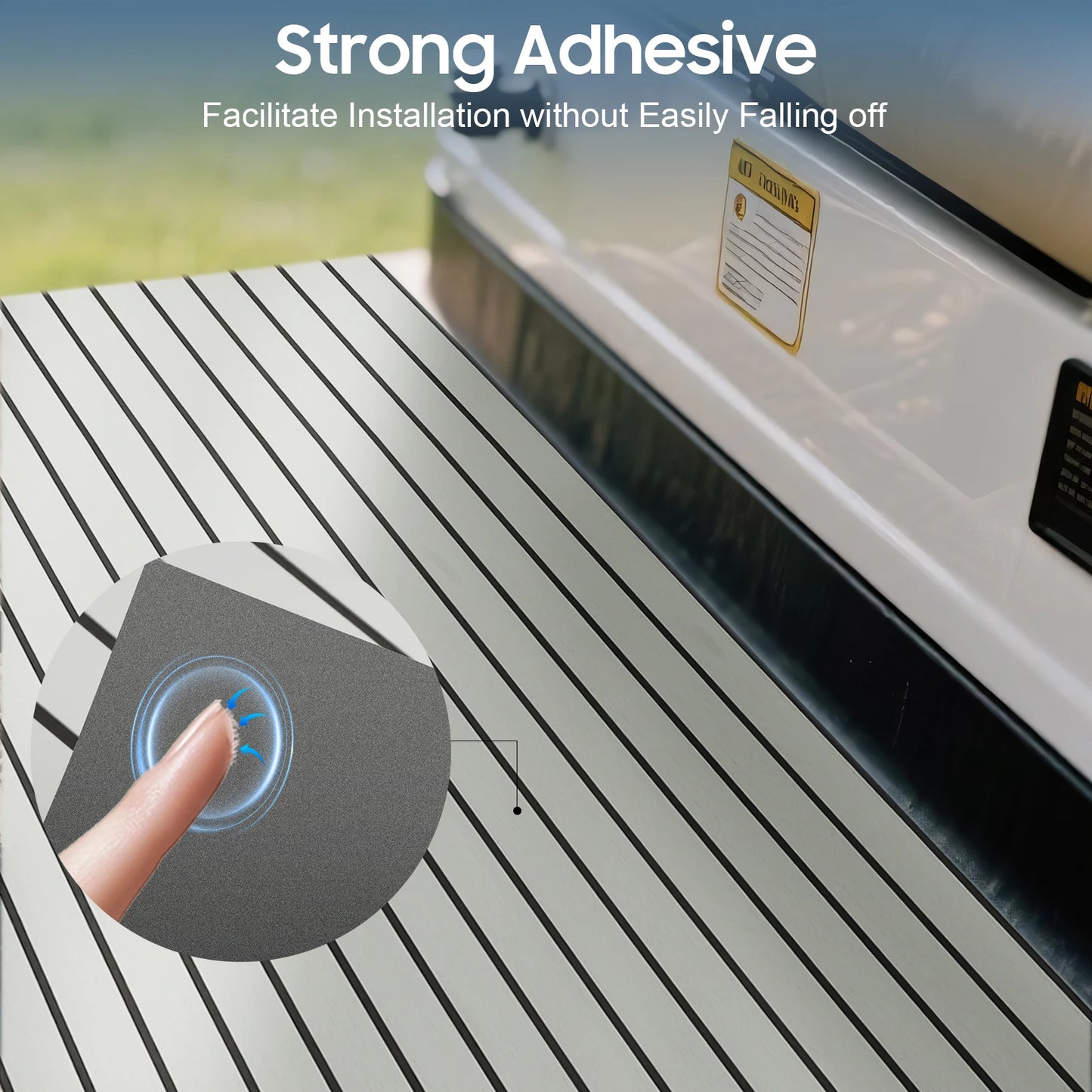 Self-Adhesive Boat Deck Mat 94.5"x35.4" Waterproof EVA Foam with Anti-Slip Teak Look Easy to Cut for RV Floor Yacht Gym Marine
