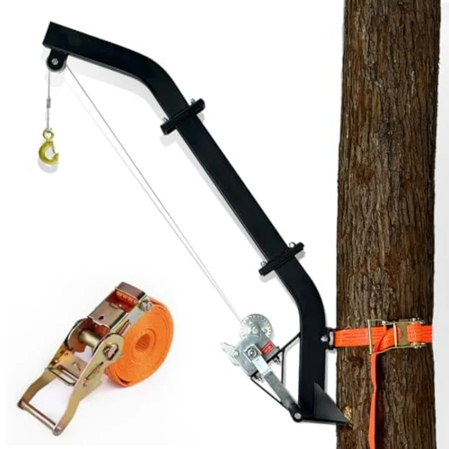 SHXI Tree Mounted Game Hoist With Winch 500LBS Ratchet Strap