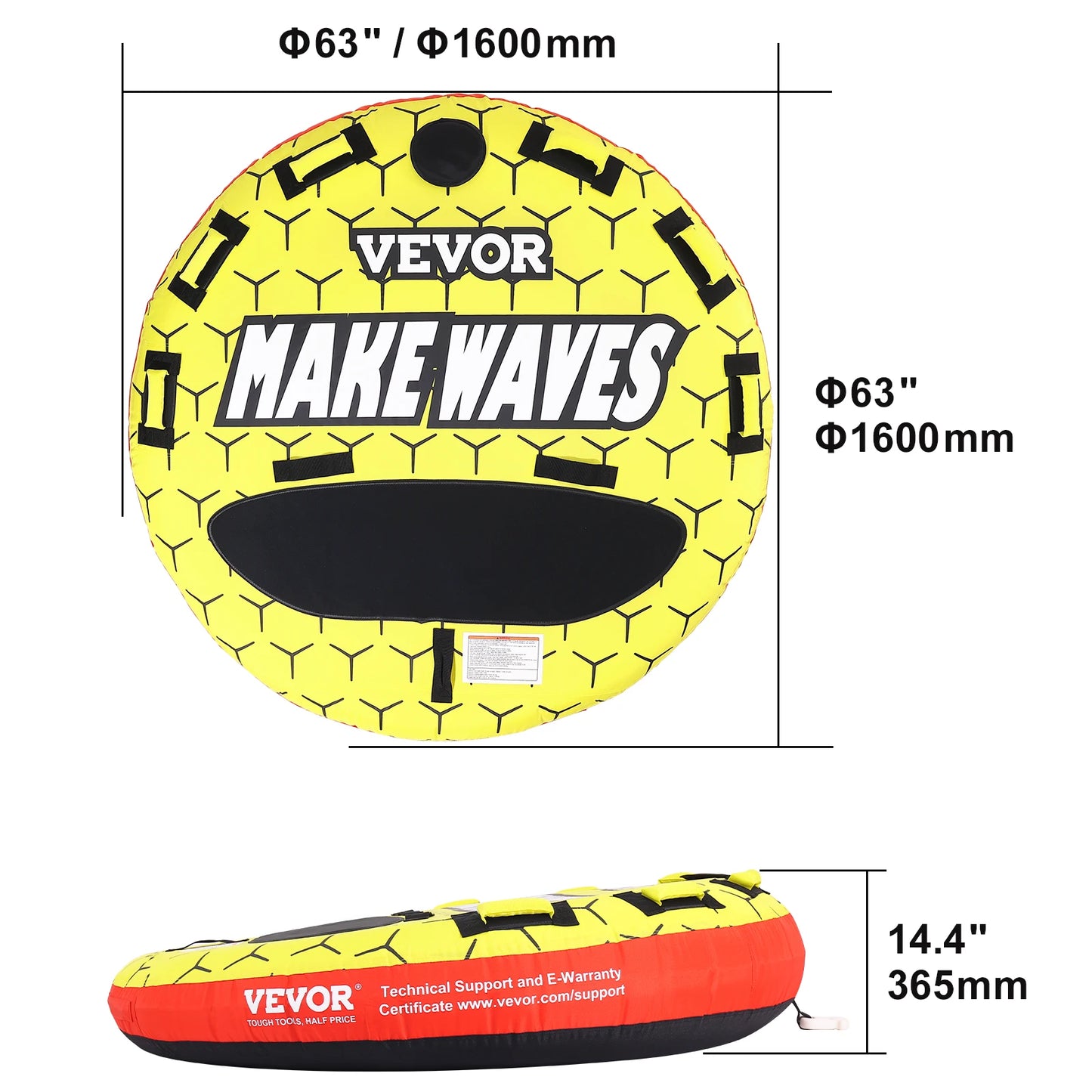 SucceBuy Towable Tube for Boating 1-3 People Water Sports