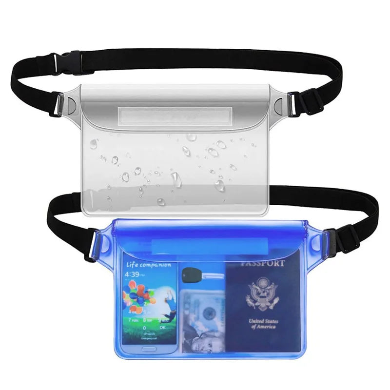 Waterproof Phone Pouch Portable Diving Waist Pack Adjustable Waist Strap Dry Bag for Beach Swimming Kayaking Boating Fishing