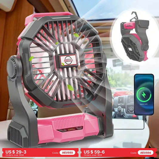URGGU ThreeInOne Camping Fan With LED Lantern And Backup Power