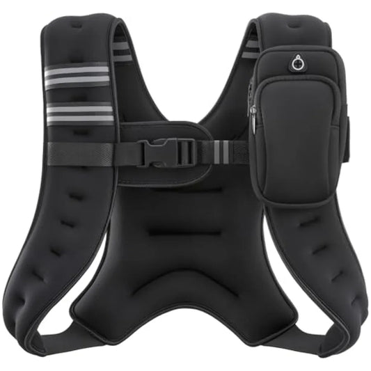 Weighted Vest, 6lb/8lb/2lb/6lb/20lb/25lb/30lb Weight Vest with Reflective Stripe for Workout, Strength Training, Running, Fitne