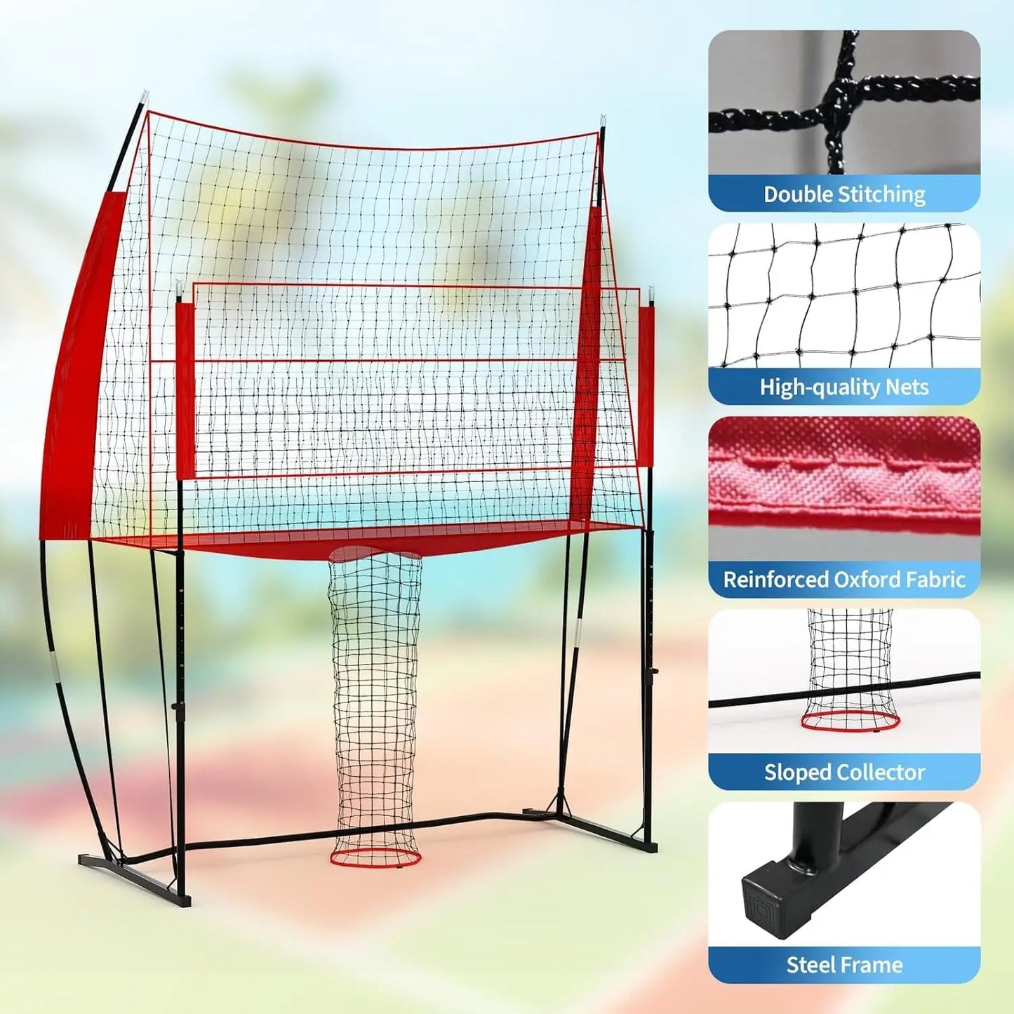 HiMISS Volleyball Practice Net Adjustable Height Training Equipment