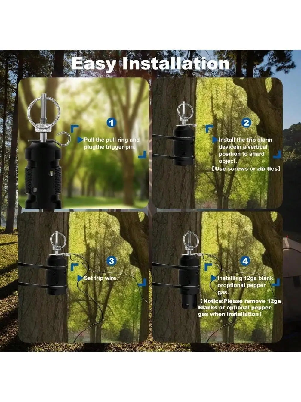Camp Security Perimeter Trip Wire Alarm For Camping Safety