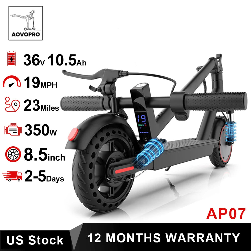 AOVOPRO AP07 Electric Scooter 19MPH App Control Foldable Long Range