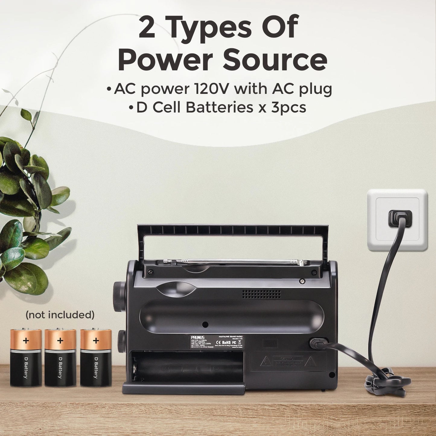 PRUNU NOAA Weather AM FM Portable Radio