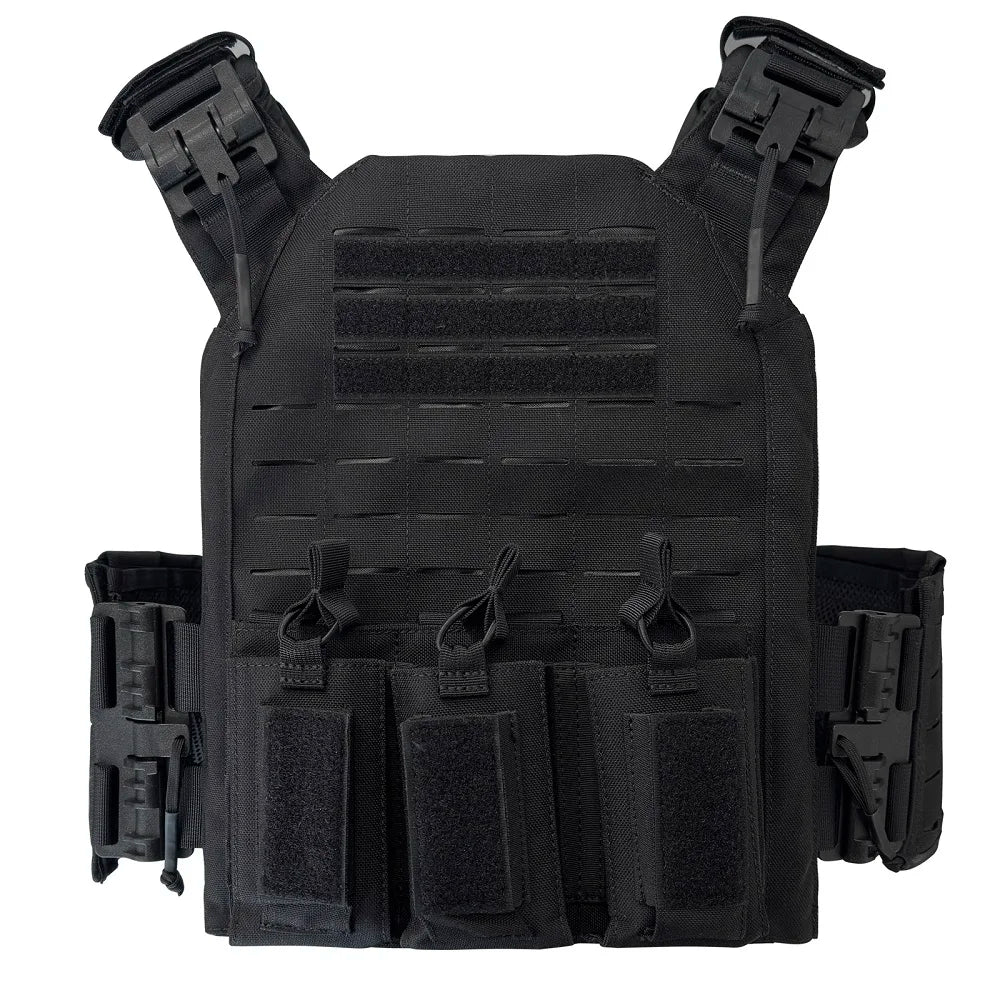 Nylon Tactical Vest With Quick Release And Triple Magazine Pouches