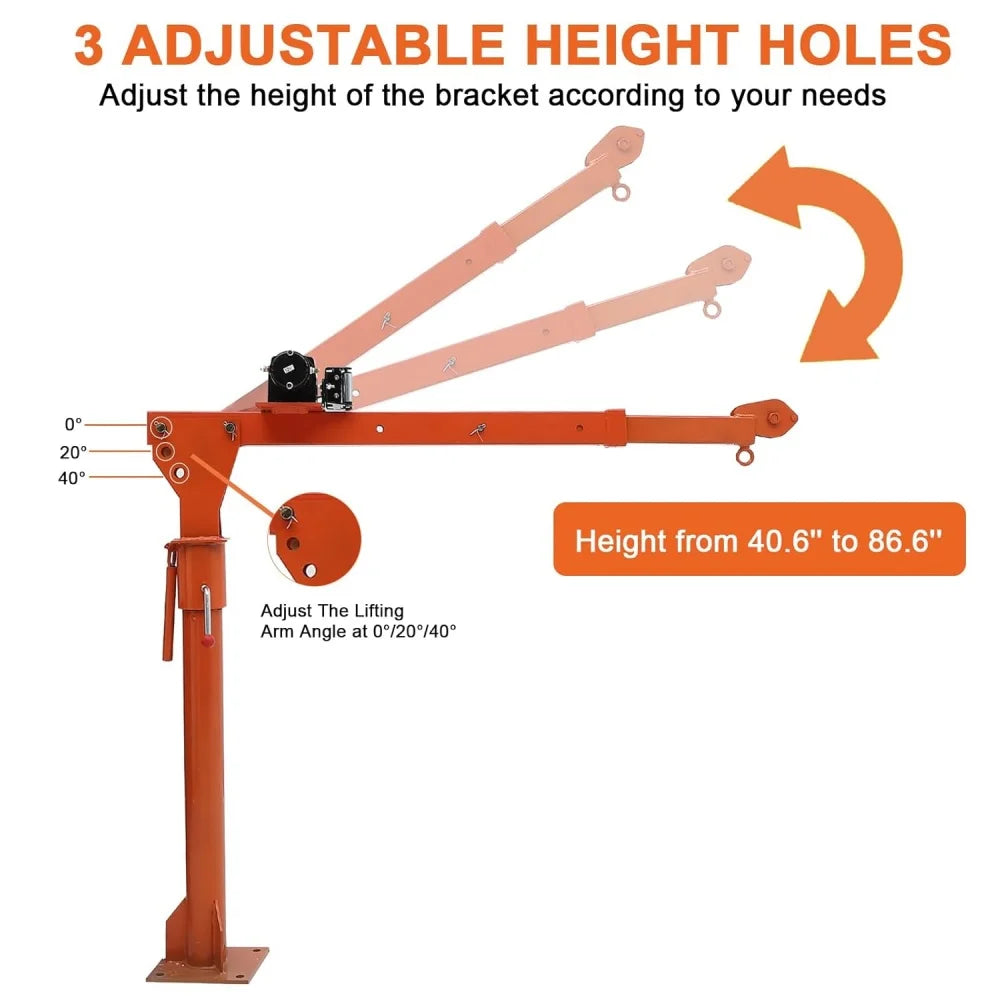 HiMISS Electric Trailer Dolly Truck Crane Hoist With Winch