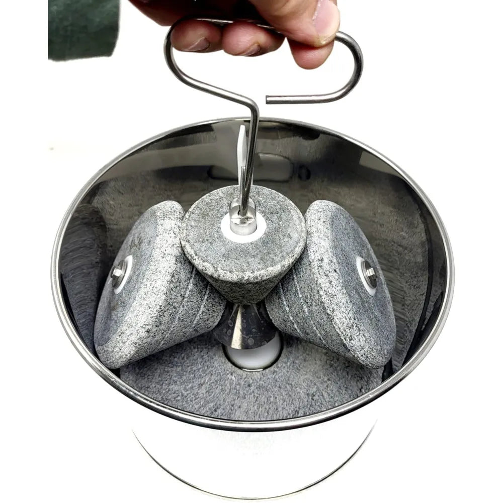 US Shipping 3 Stone Wet Grinder with Atta Kneader and Coconut Scraper 2 Liter 110V for USA and Canada Pink