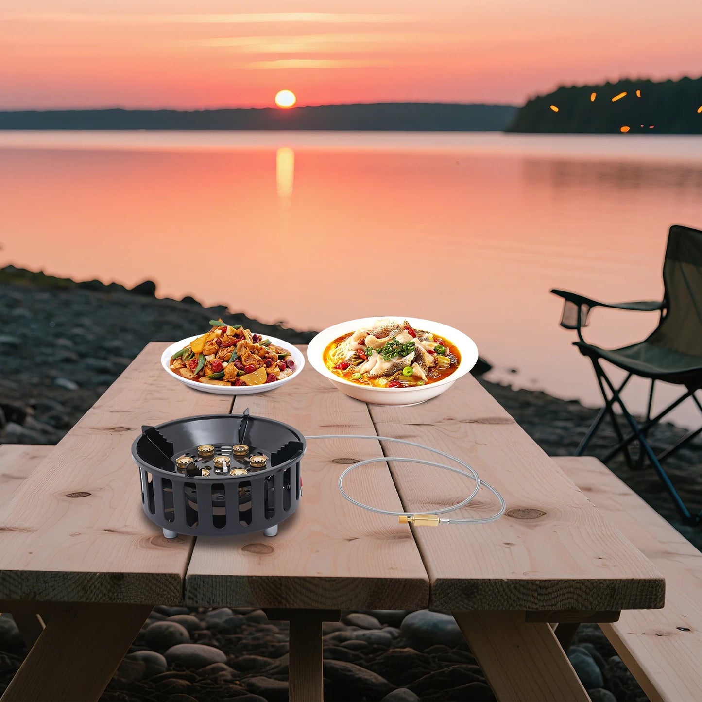 Portable 21000W Butane Camping Stove With Adapters