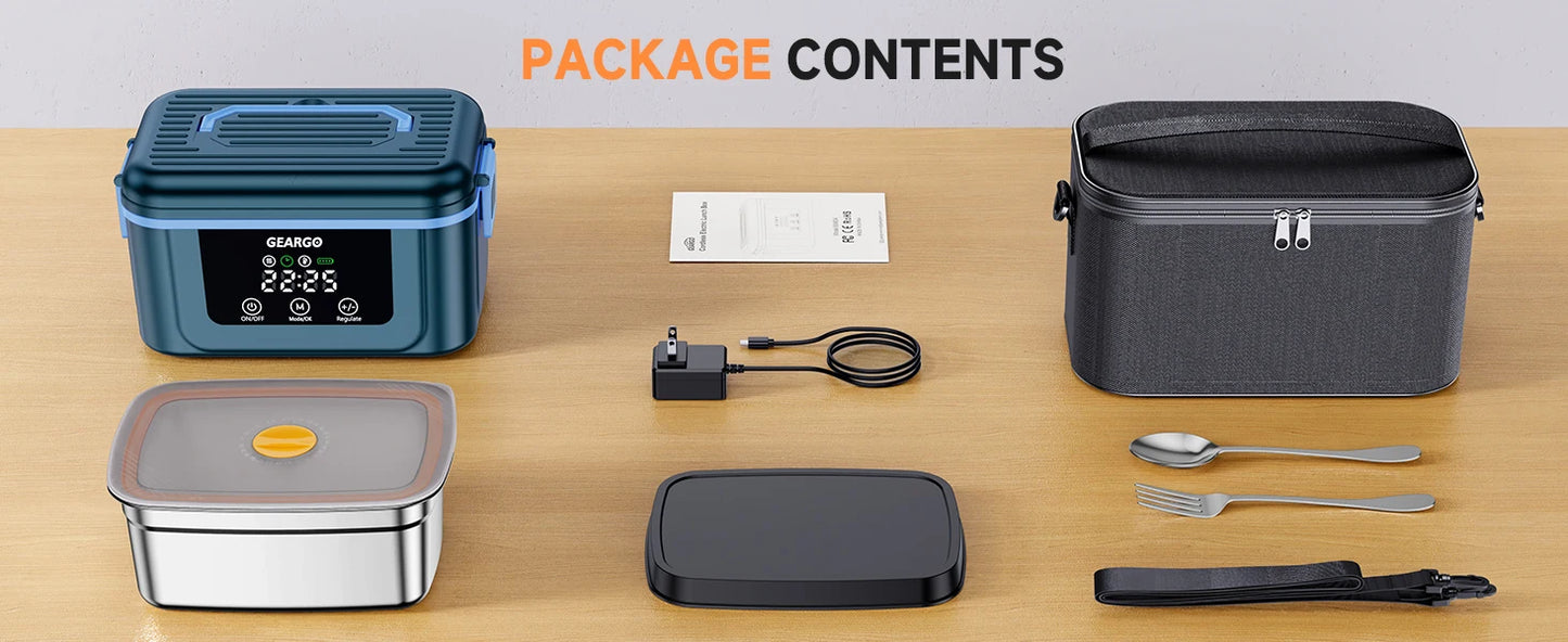 Cordless Electric Lunch Box With Self Heating Function