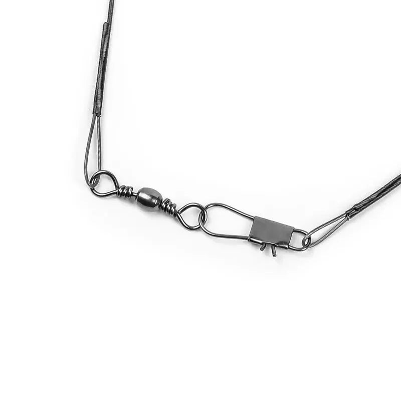 JSFUN Anti Bite Steel Fishing Line Leader With Swivel