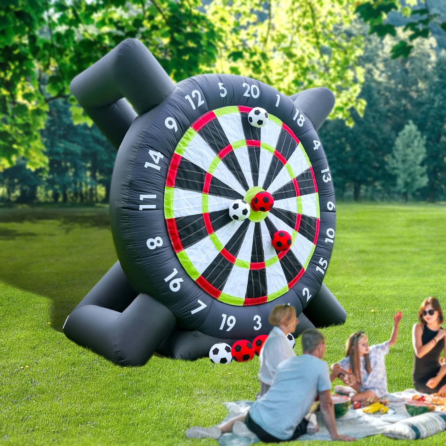 RTS Inflatable Outdoor Soccer Golf Darts Board Set