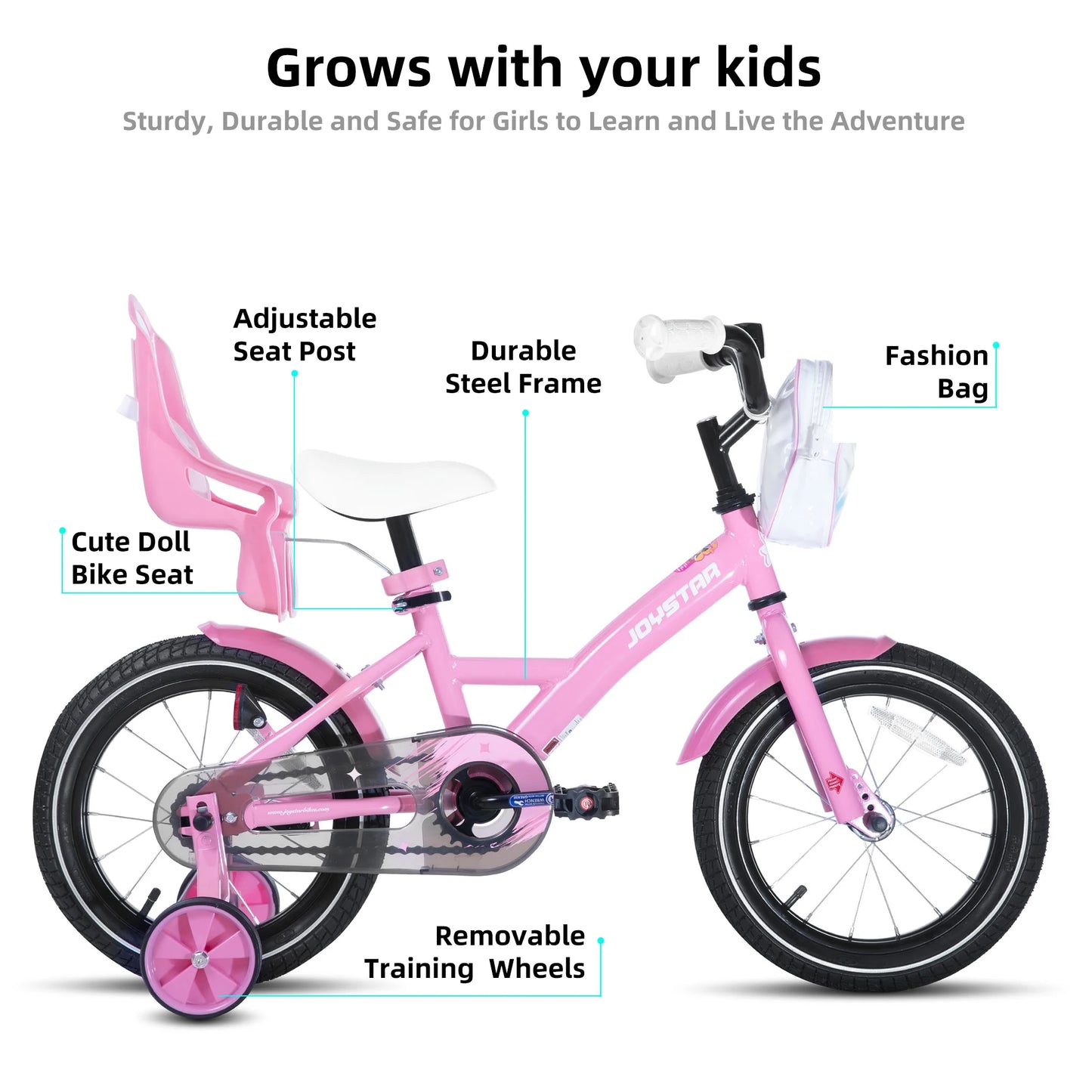 Joystar Kids Bike for Girls Ages 3-10 with Training Wheels