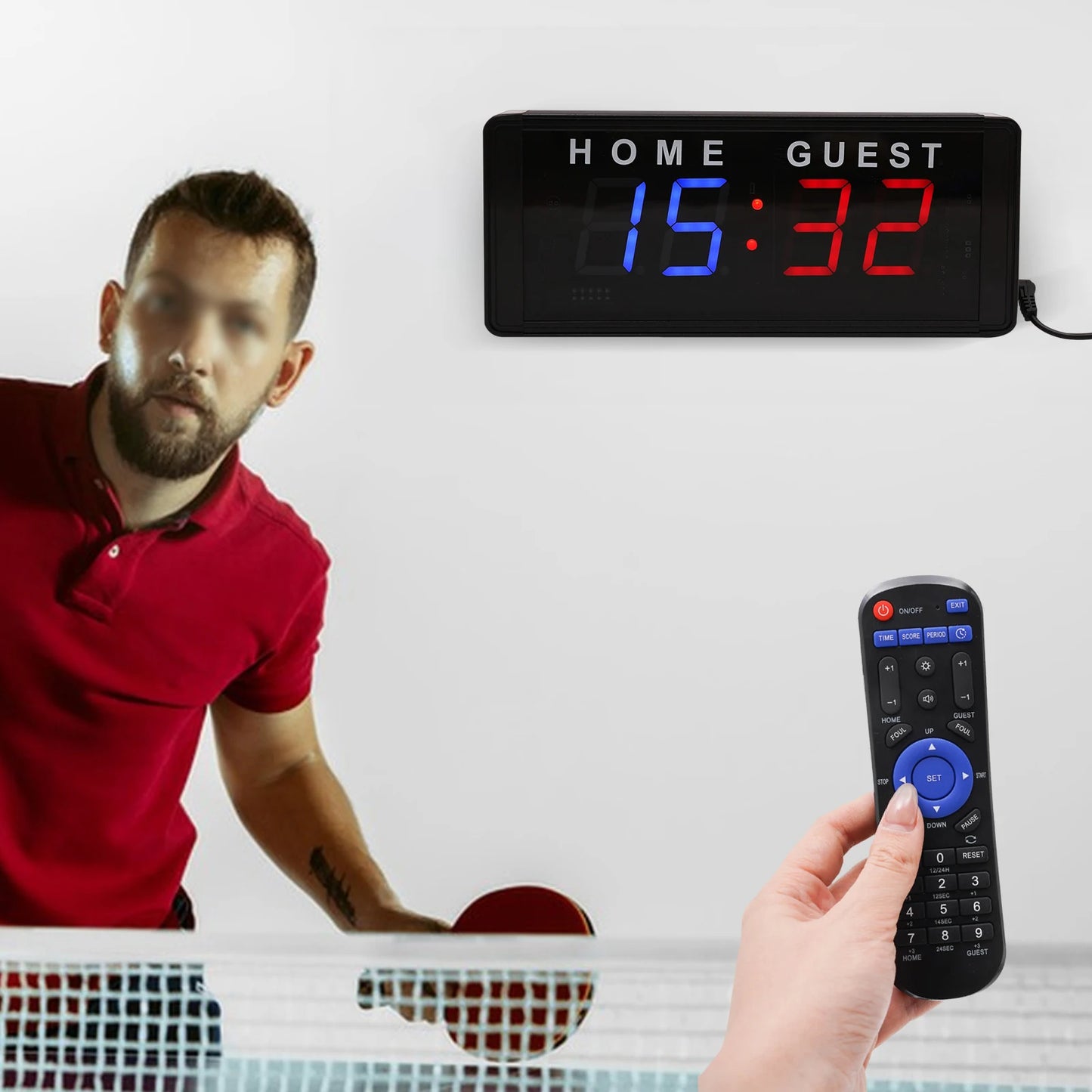 LED 4 Digit Scoreboard With Remote For Badminton, Volleyball