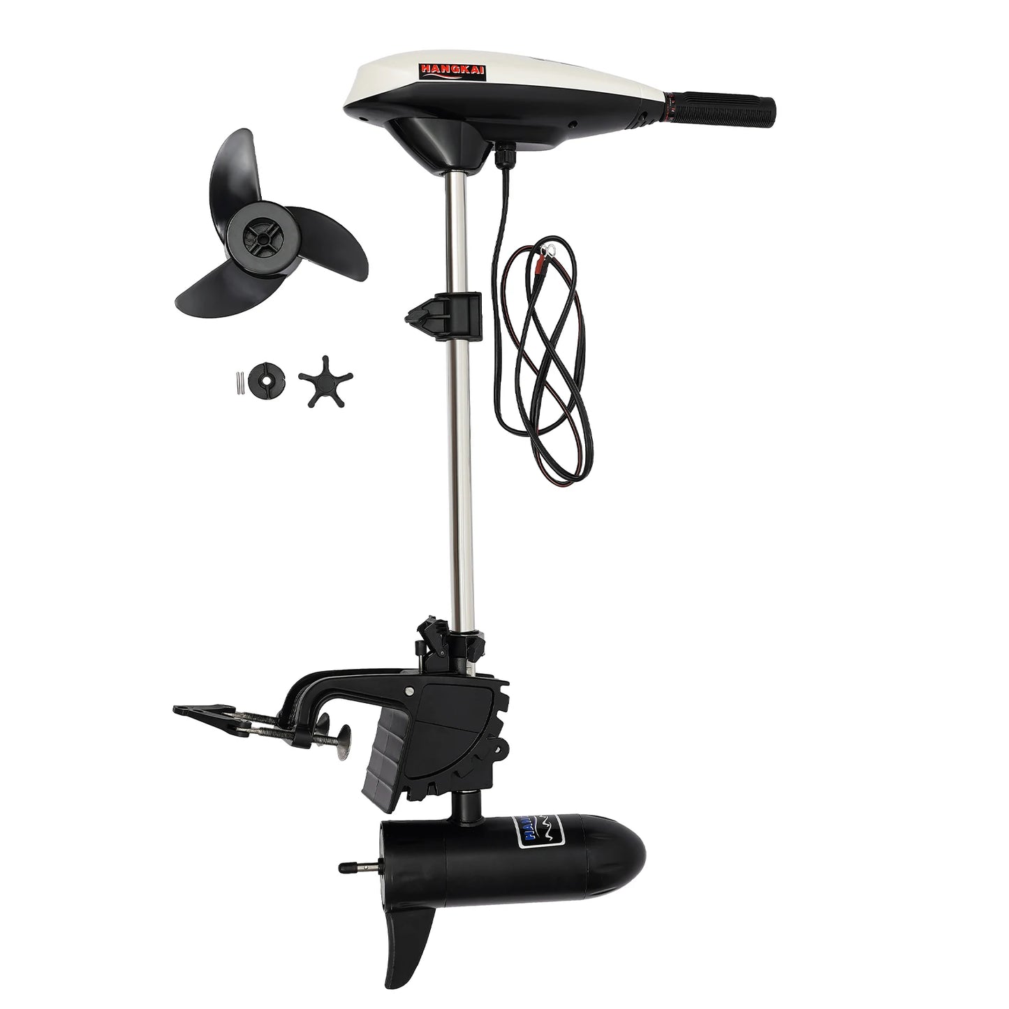 12v/66lbs Thrust Transom Mounted Saltwater Electric Trolling Motor 3 Leaves Propeller Transom Mount Trolling Motor