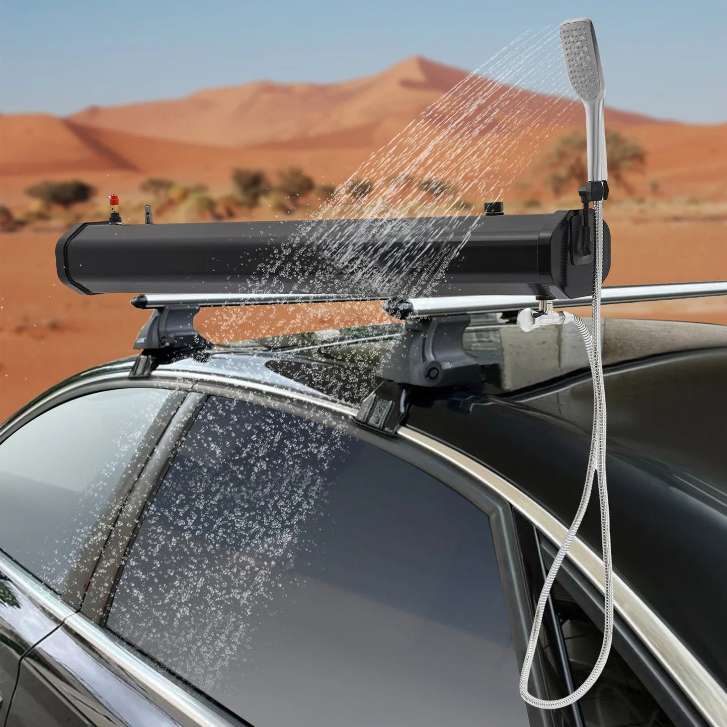 Outdoor 20L Capacity Activities Water Supply, Portable Roof Mount Water Tank Road Shower for Camping SUV Truck Car Washing