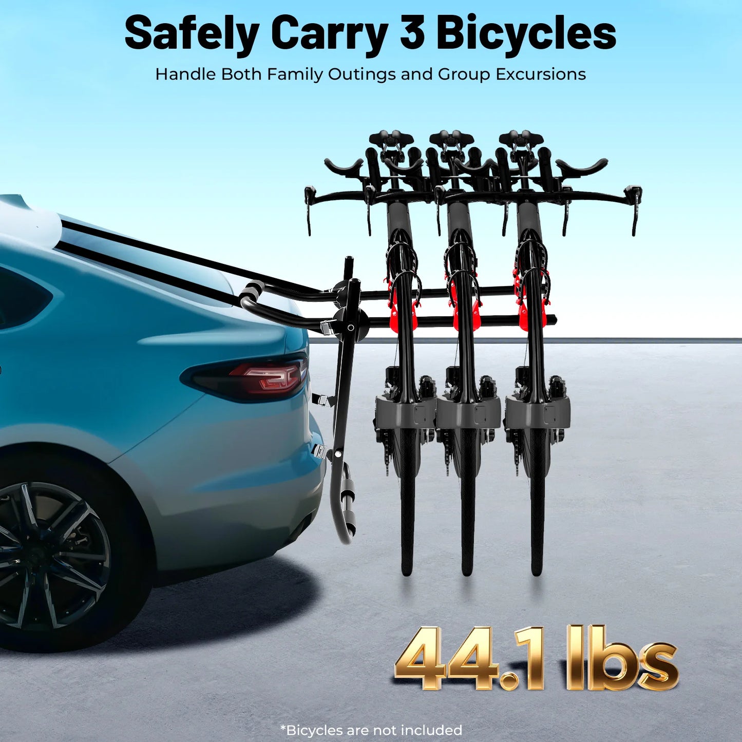 Trunk Mount 3Bike Carrier For Cars SUVs Fits Most Vehicles