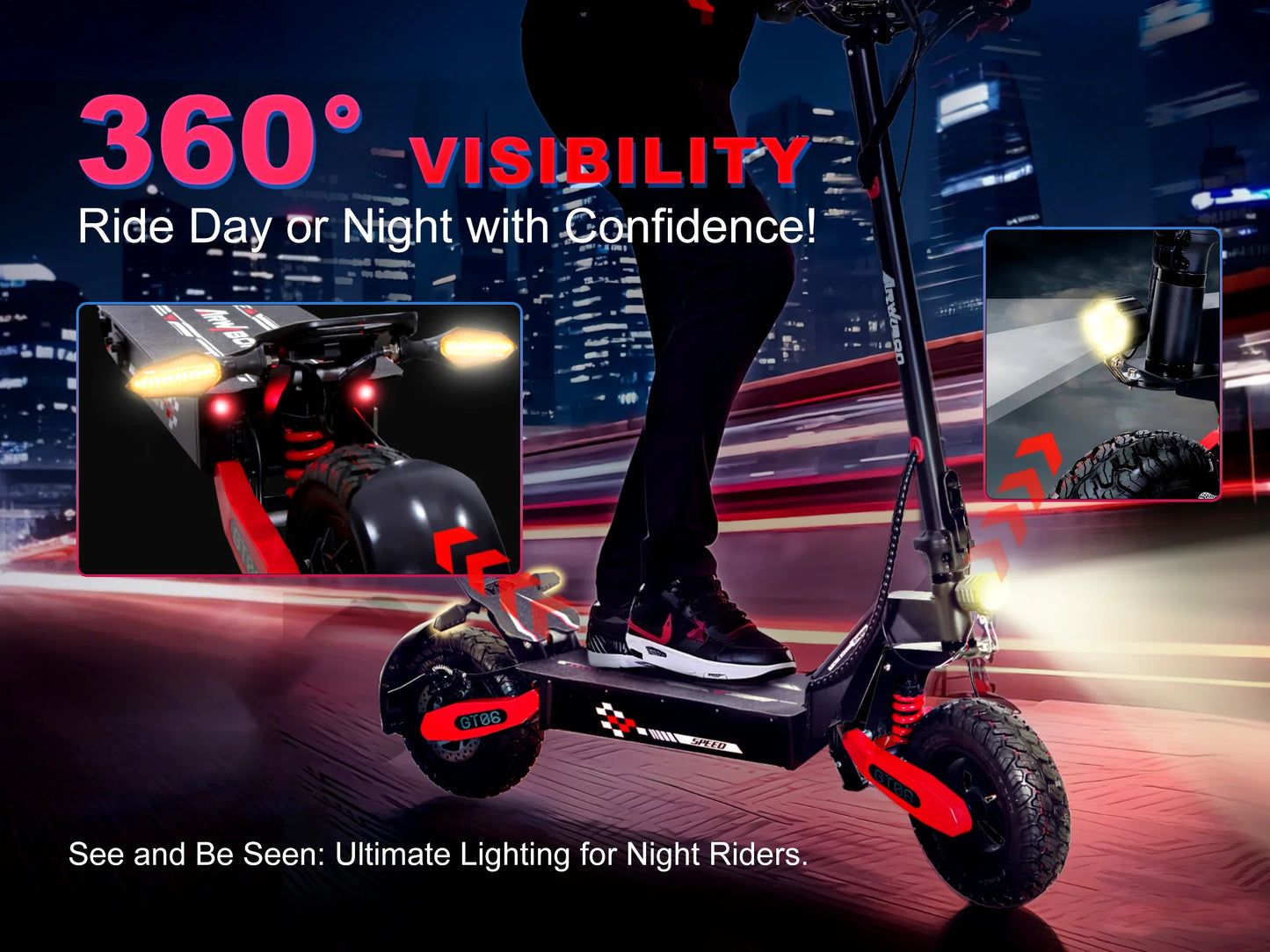 Arwibon GT06 1200W Foldable Electric Scooter 25 MPH Top Speed