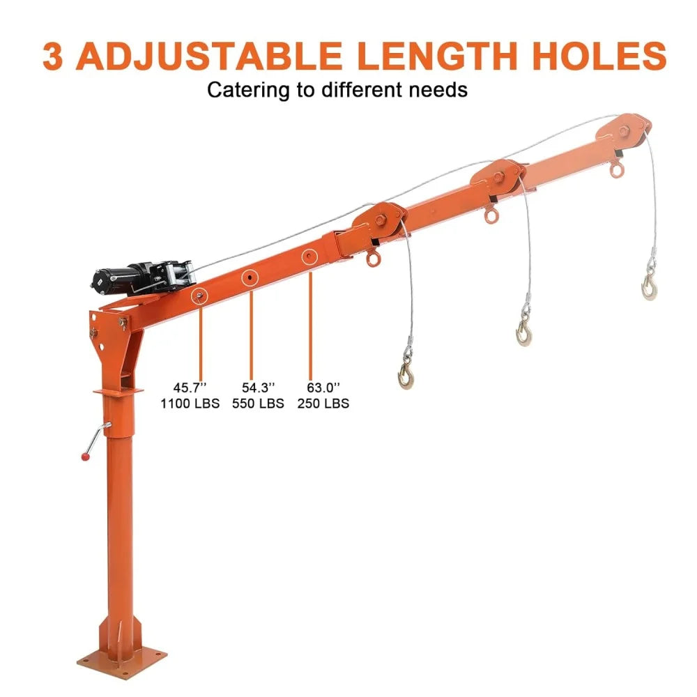 HiMISS Electric Trailer Dolly Truck Crane Hoist With Winch