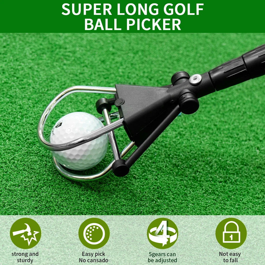 Caiton Golf Ball Retriever, Telescopic Aluminum Shaft, Lightweight and Durable, Easily Retrieve Balls, Save Time and Enjoy Golf