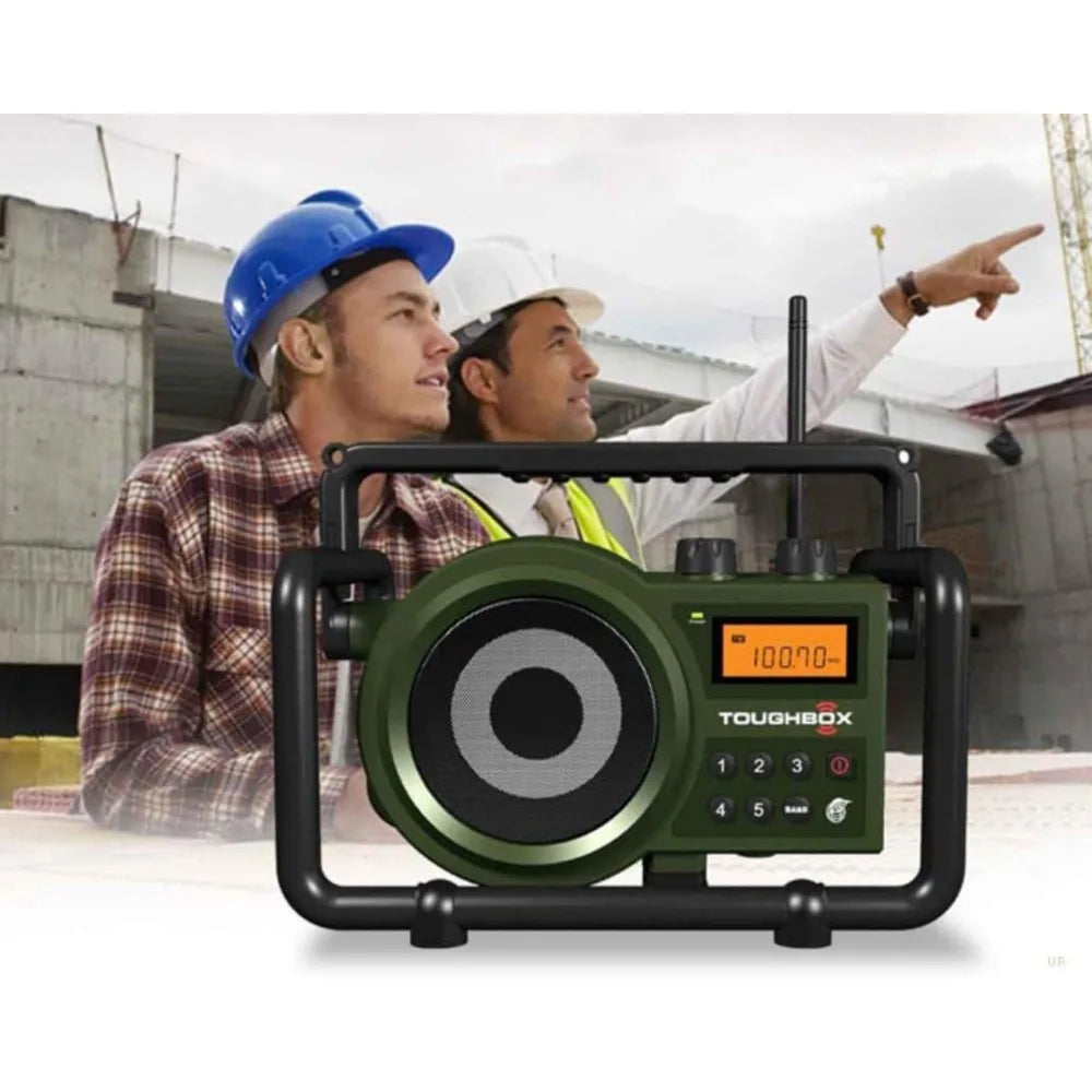 Ultra-Rugged Digital Rechargeable Radio, FM/AM/Aux, Green