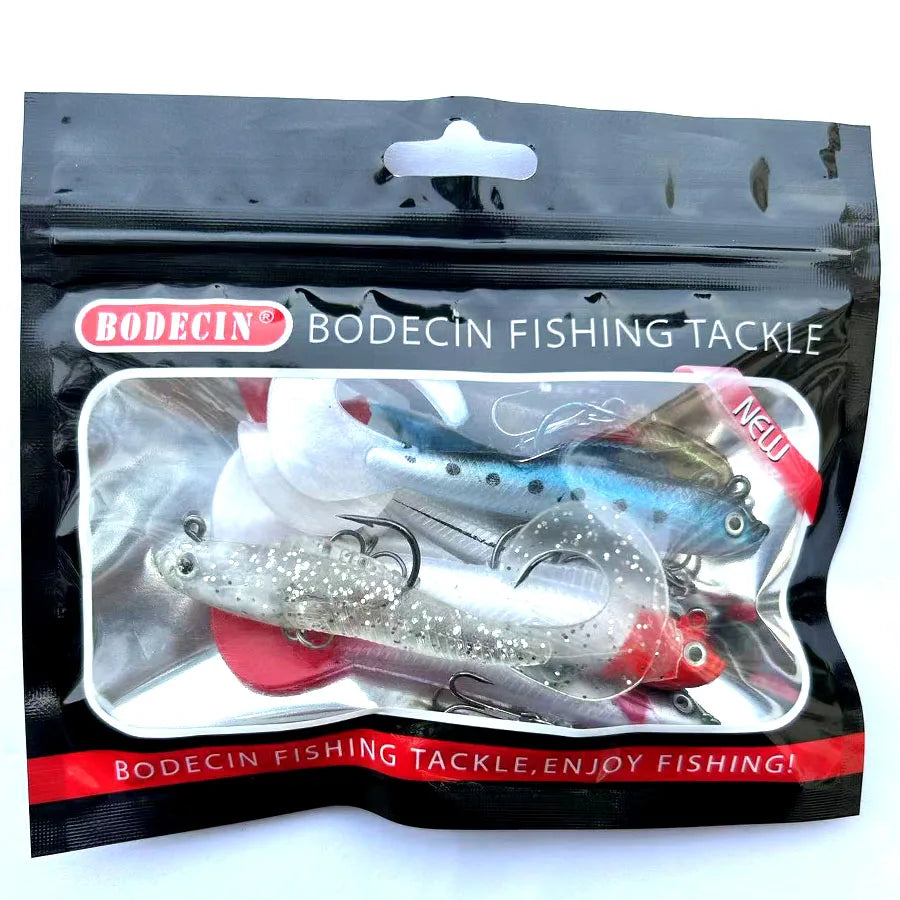 Six Piece Wobblers Soft Silicone Fishing Lures For Sea Bass
