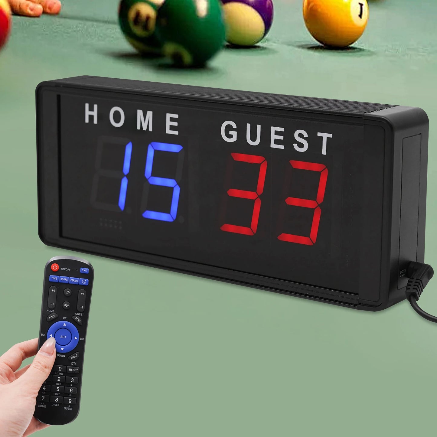 LED 4 Digit Scoreboard With Remote For Badminton, Volleyball