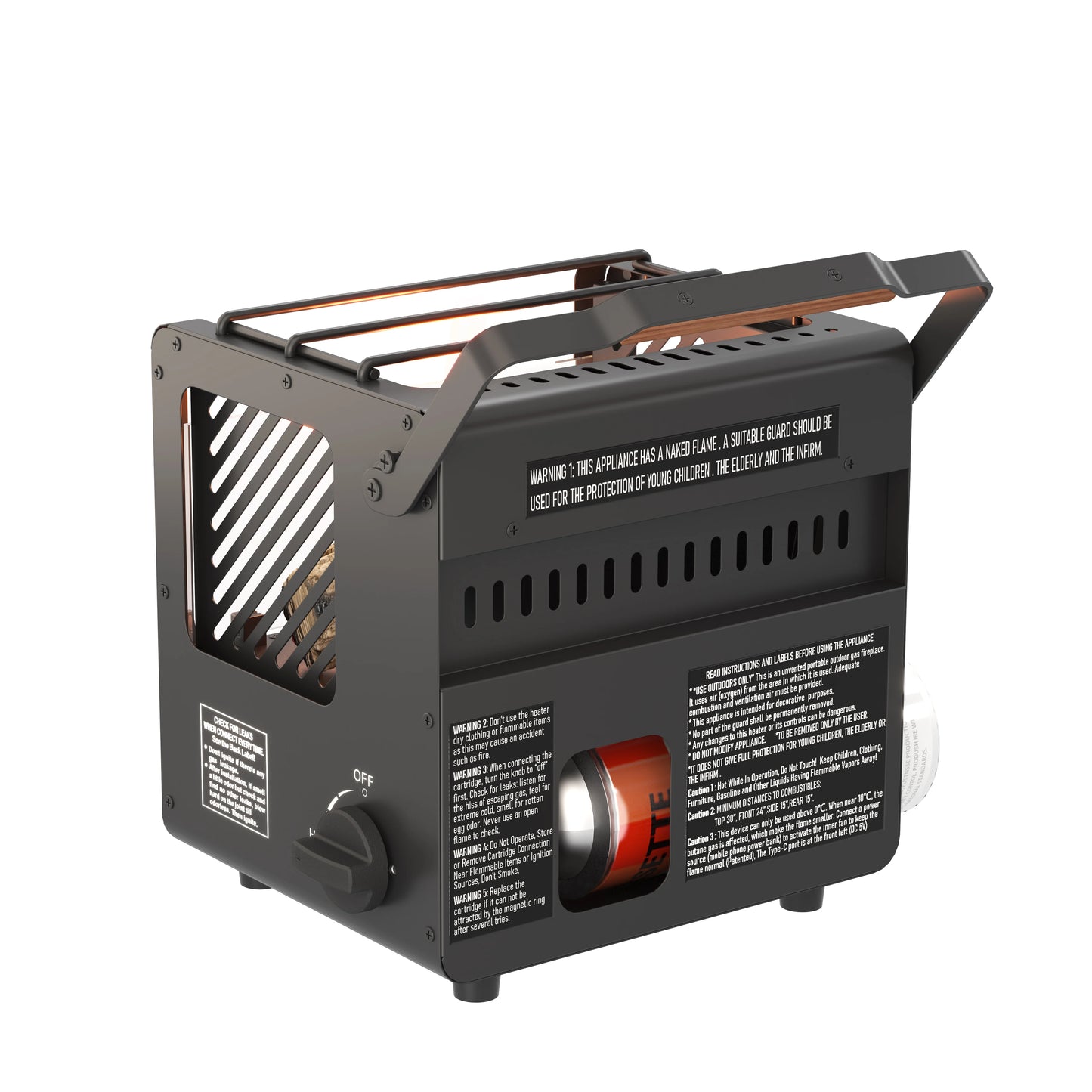 Alogfire 3-in-1 Mini Portable Gas Fire Pit, Real Flame, Outdoor Patio Heater, Camping Fireplace Stove for Warmth And Ambiance