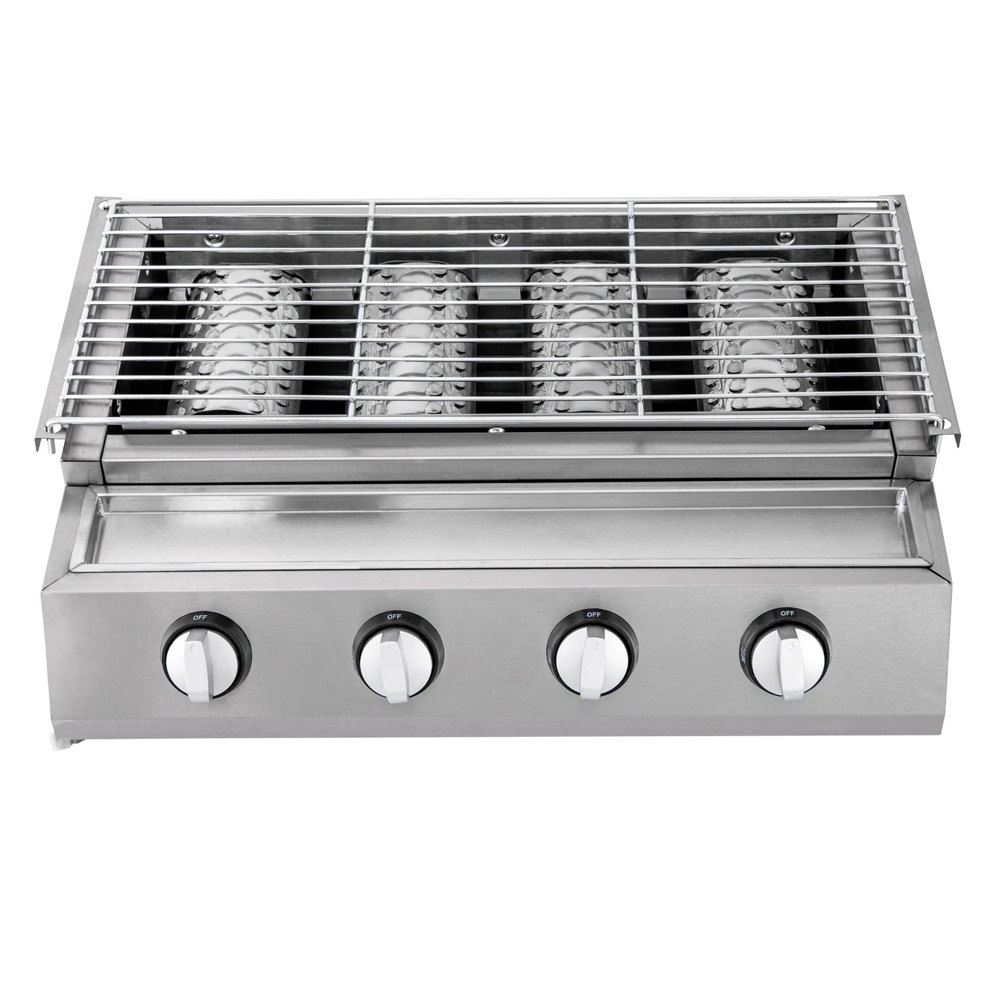 Portable 4-Burner Stainless Steel Propane Gas Grill Smokeless Camping