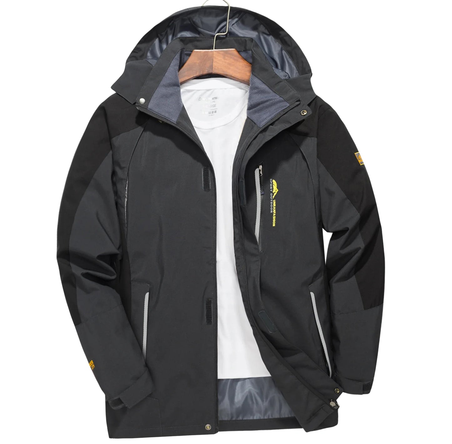 NONECN Men's Waterproof Hiking Jacket Windproof Outdoor Coat For Trekking