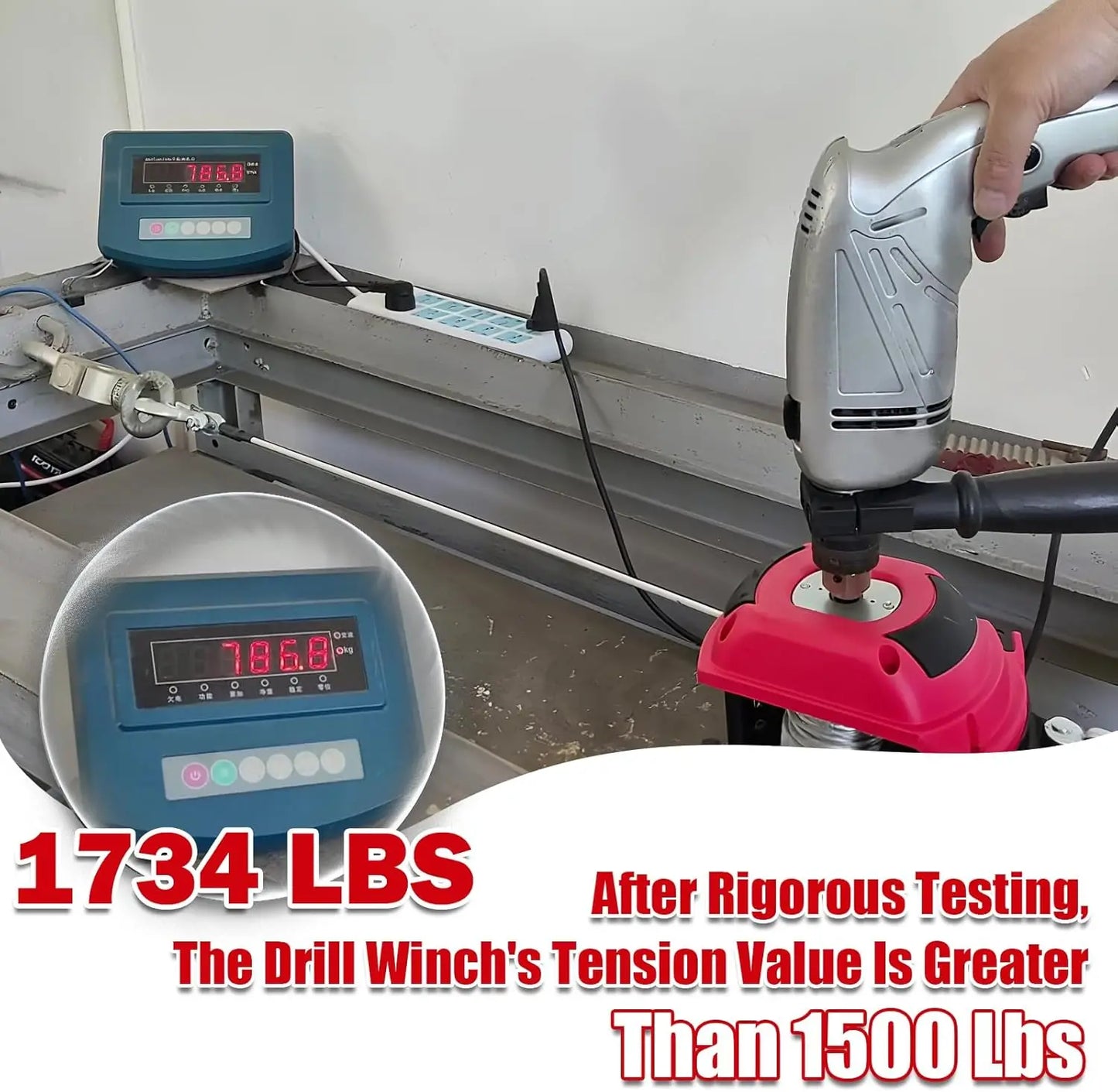 Portable Drill Winch 1500 Pound Capacity Powered By Cordless Drill