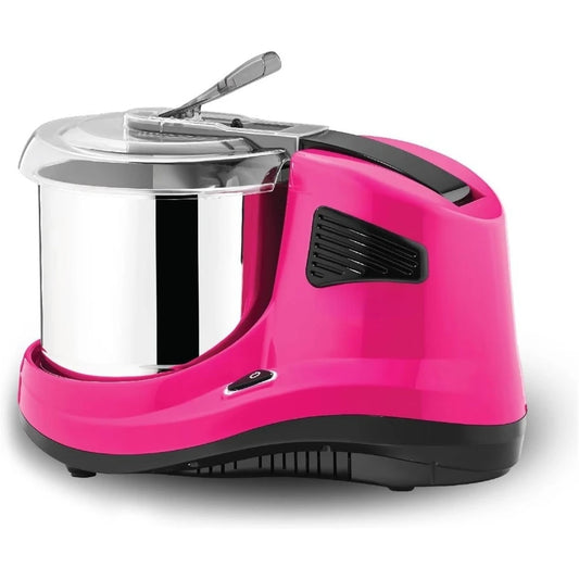 US Shipping 3 Stone Wet Grinder with Atta Kneader and Coconut Scraper 2 Liter 110V for USA and Canada Pink