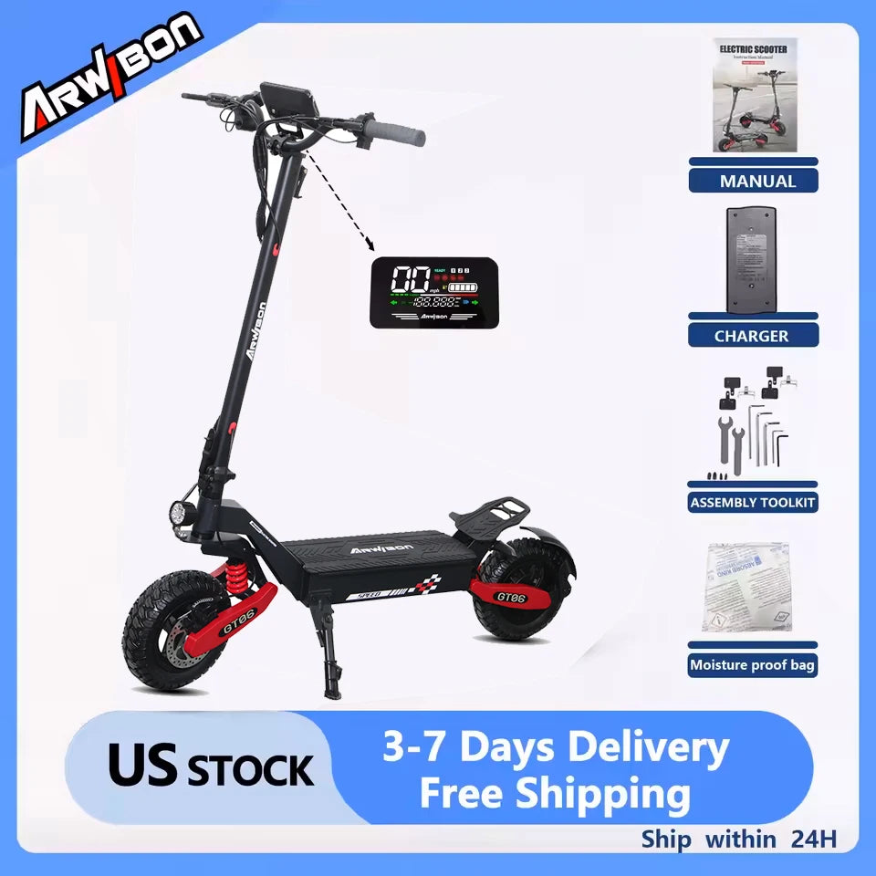 Arwibon GT06 1200W Foldable Electric Scooter 25 MPH Top Speed